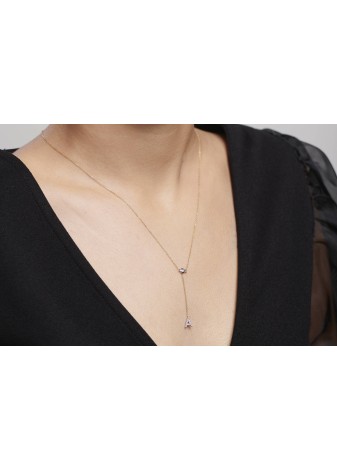 Olivara 14K Solid Gold with Natural Diamond RD: 0.09 CT, E-F, SI