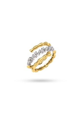 Zafira 14K Solid Gold with Natural Diamond (BG: 0.12 CT, E-F, VS-SI RD: 0.25 CT, E-F, VS-SI)