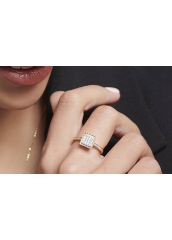 Rhelora 14K Solid Gold with Natural Diamond (RD: 0.60 CT, E-F, VS-SI)