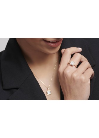 Rhelora 14K Solid Gold with Natural Diamond (RD: 0.60 CT, E-F, VS-SI)