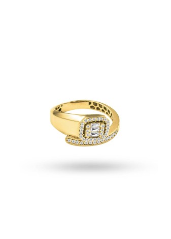 Serandia 14K Solid Gold with Natural Diamond (BG: 0.15 CT, E-F, VS-SI RD: 0.27 CT, E-F, SI)