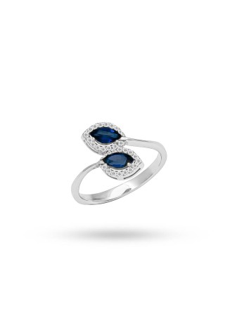 Marvessa 14K Solid Gold with Natural Diamond (GEMSTONE: 0.30 CT RD: 0.15 CT, E-F, SI)