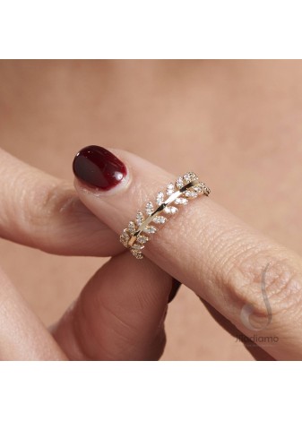 Veldora 14K Solid Gold with Natural Diamond (RD: 0.36 CT, E-F, SI)