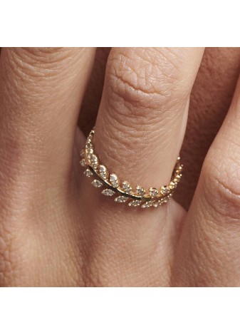 Veldora 14K Solid Gold with Natural Diamond (RD: 0.36 CT, E-F, SI)