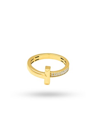 Luvella 14K Solid Gold with Natural Diamond (RD: 0.12 CT, E-F, VS-SI)