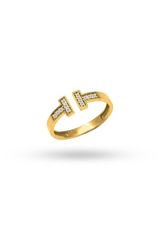 Cressia 14K Solid Gold with Natural Diamond (RD: 0.10 CT, E-F, SI)