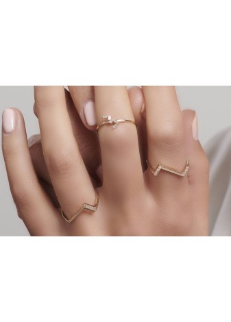 Felenza 14K Solid Gold with Natural Diamond (BG: 0.06 CT, F-G, VS-SI)