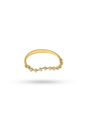 Vaelora 14K Solid Gold with Natural Diamond (RD: 0.13 CT, E-F, SI)