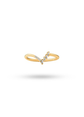 Thalira 14K Solid Gold with Natural Diamond (BG: 0.06 CT, E-F, SI RD: 0.03 CT, E-F, SI)