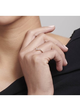 Thalira 14K Solid Gold with Natural Diamond (BG: 0.06 CT, E-F, SI RD: 0.03 CT, E-F, SI)