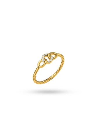 Lurinna 14K Solid Gold with Natural Diamond (RD: 0.06 CT, F-G, SI)