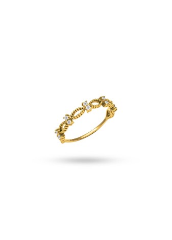 Amelina 14K Solid Gold with Natural Diamond (RD: 0.16 CT, F-G, SI)