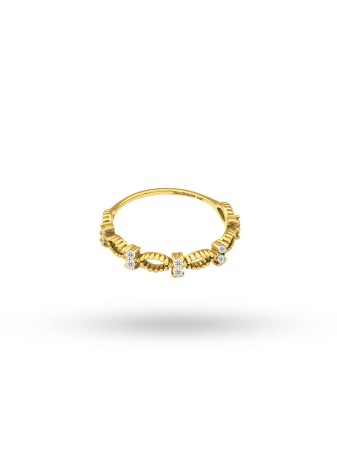 Amelina 14K Solid Gold with Natural Diamond (RD: 0.16 CT, F-G, SI)