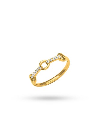 Ysolde 14K Solid Gold with Natural Diamond (RD: 0.10 CT, E-F, SI)