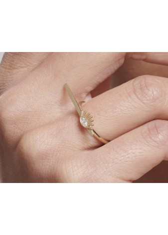 Darienne 14K Solid Gold with Natural Diamond (MQ: 0.09 CT, H-I, SI)