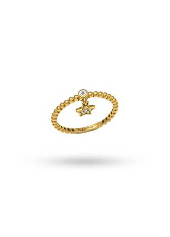 Sylvera 14K Solid Gold with Natural Diamond (RD: 0.07 CT, E-F, SI)