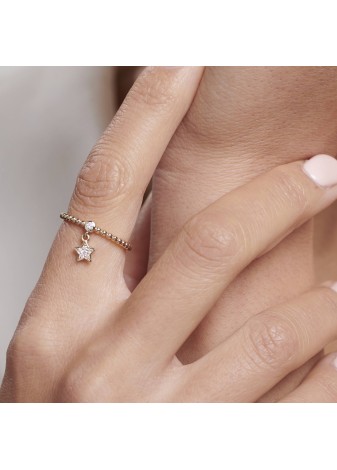 Sylvera 14K Solid Gold with Natural Diamond (RD: 0.07 CT, E-F, SI)