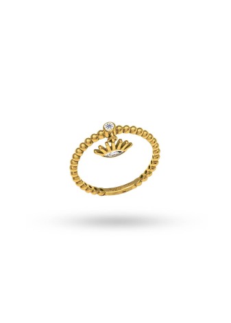 Rosmina 14K Solid Gold with Natural Diamond (MQ: 0.10 CT, E-F, VS RD: 0.05 CT, G-H, SI)