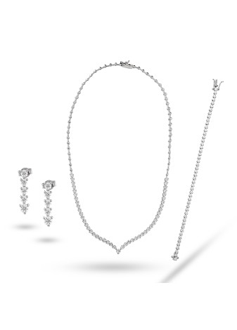Fioris Set 14K Solid Gold Adorned with Premium Stone